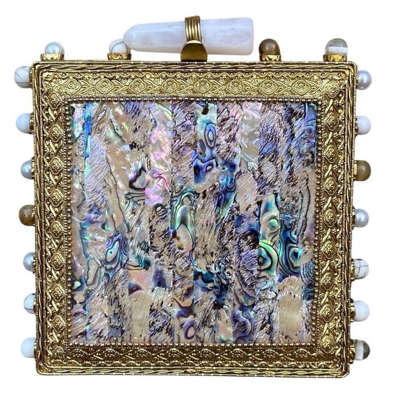 NWOT Ramla Prestige Crossbody/Clutch Bag w/Opal Gemstones Handmade in Morocco - Picture 3 of 12